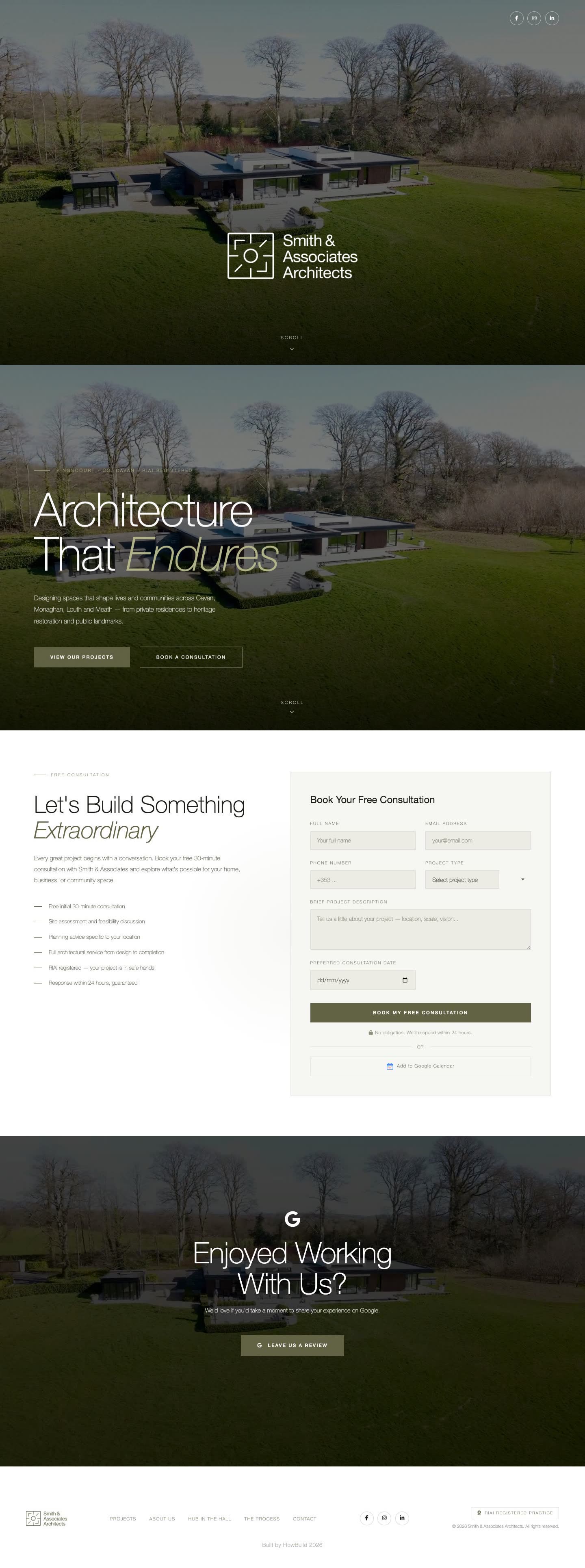 SA Architects website, full page